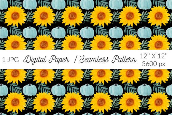 Download Sunflower Pumpkin Digital Paper - Premium Resources